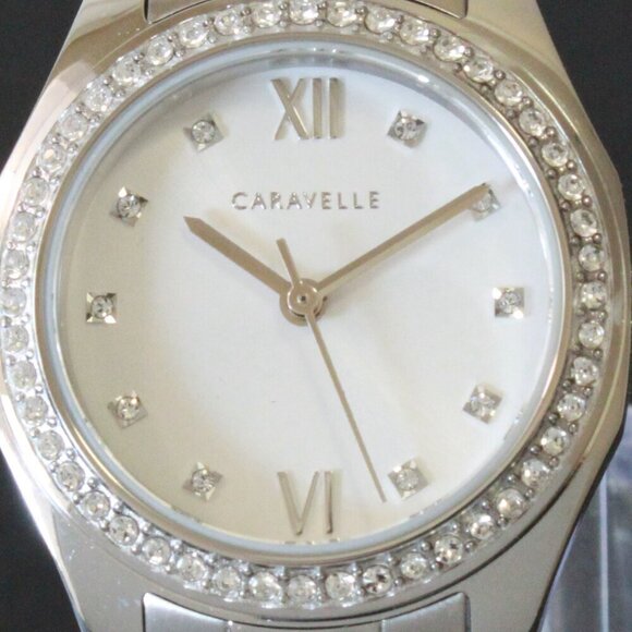 Caravelle Sport Ladies Quartz Watch 154 Austrian Crystals Stainless 28mm - Picture 13 of 13
